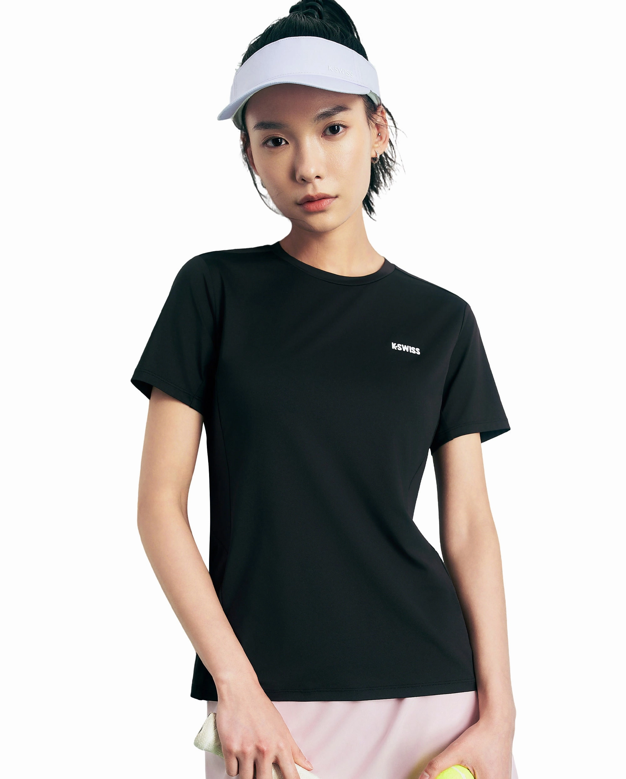 1911665-008 | WOMEN'S K-SWISS LOGO QUICK DRY T-SHIRT | BLACK