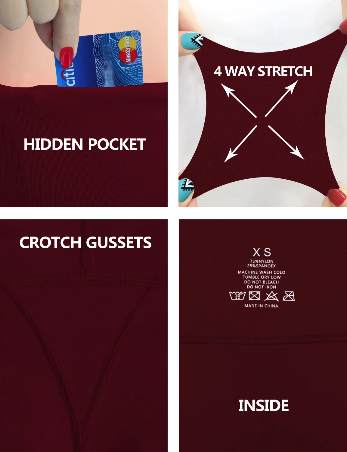 19" High Waist Crop Tight Capris cherryred_Biking