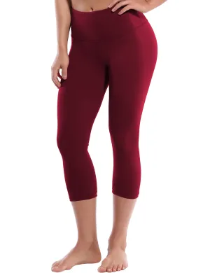 19" High Waist Crop Tight Capris cherryred_Biking