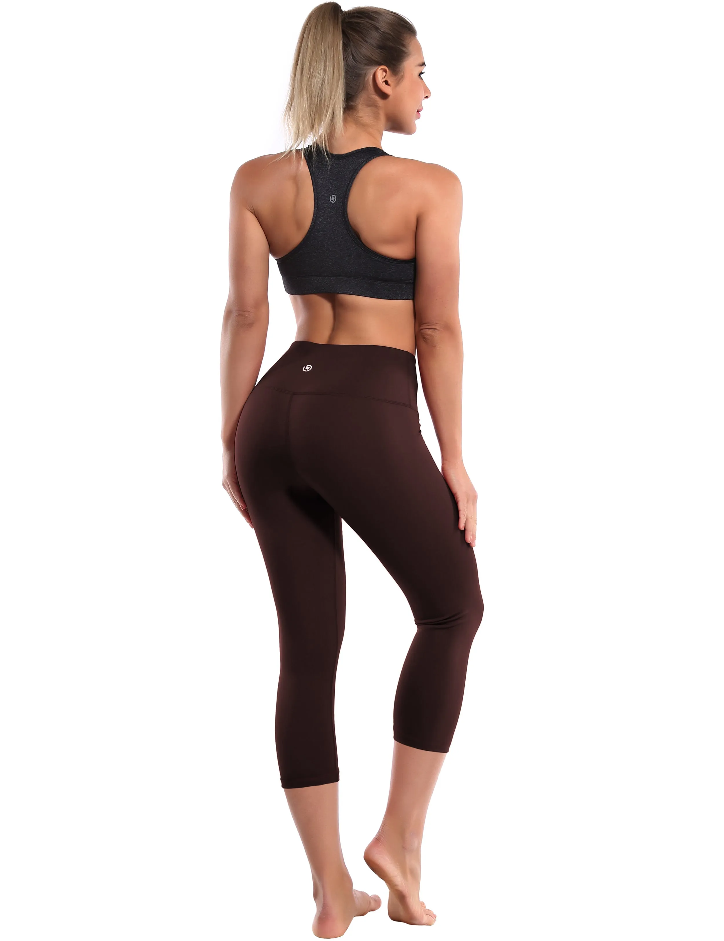19" High Waist Crop Tight Capris mahoganymaroon_Golf