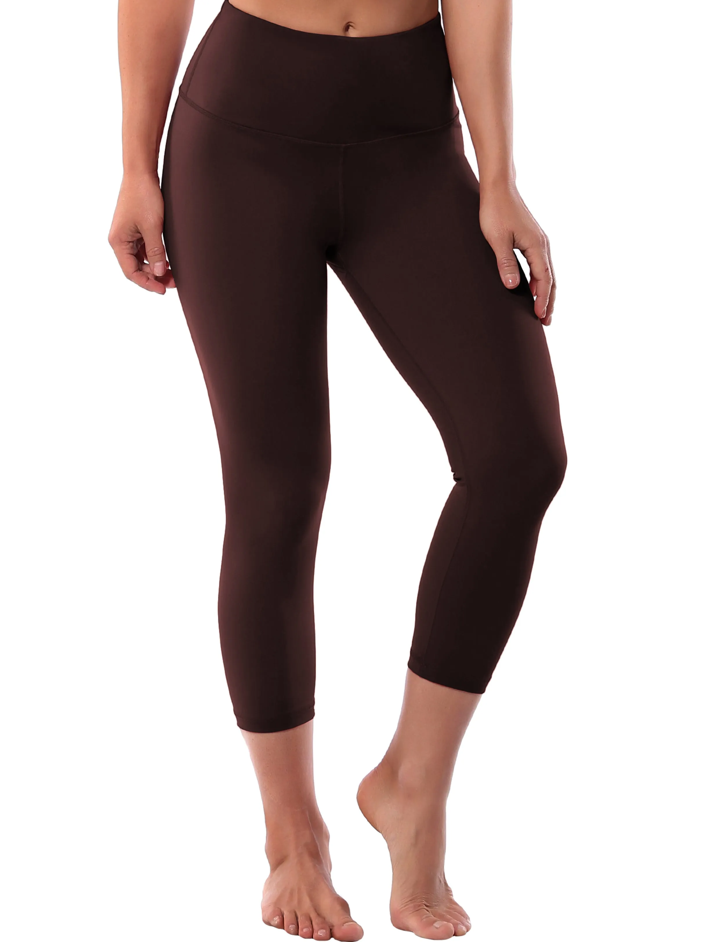 19" High Waist Crop Tight Capris mahoganymaroon_Golf