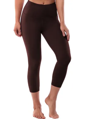 19" High Waist Crop Tight Capris mahoganymaroon_Running