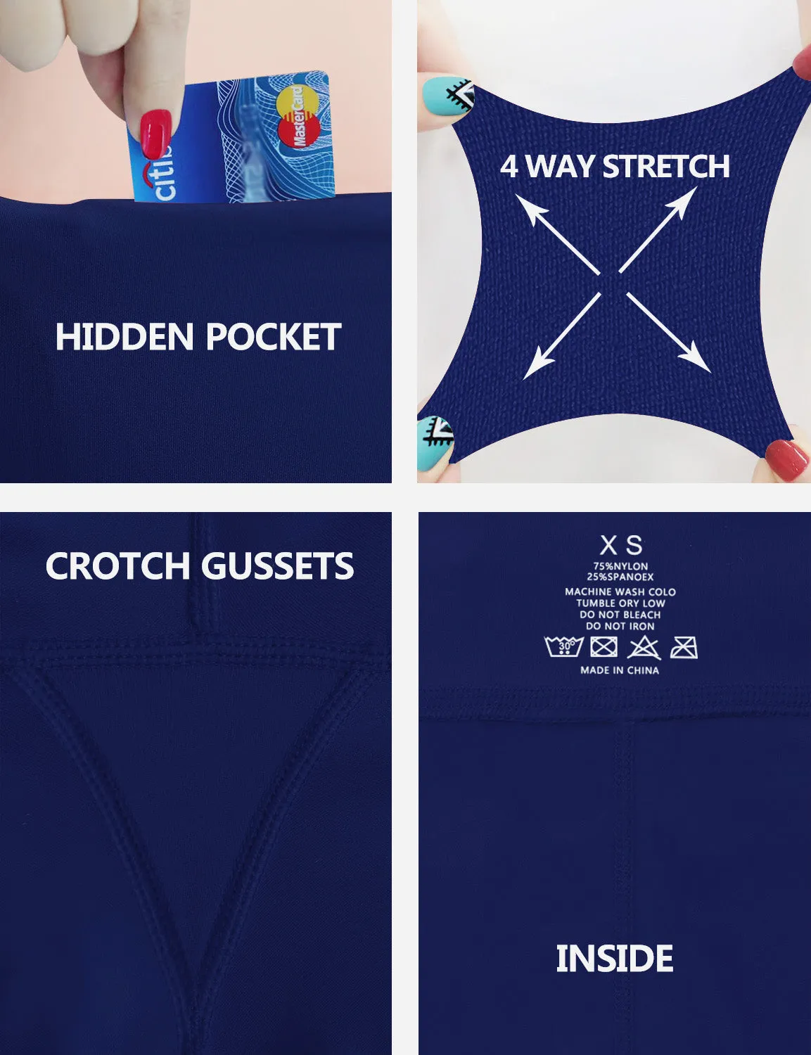 19" High Waist Crop Tight Capris navy_Jogging
