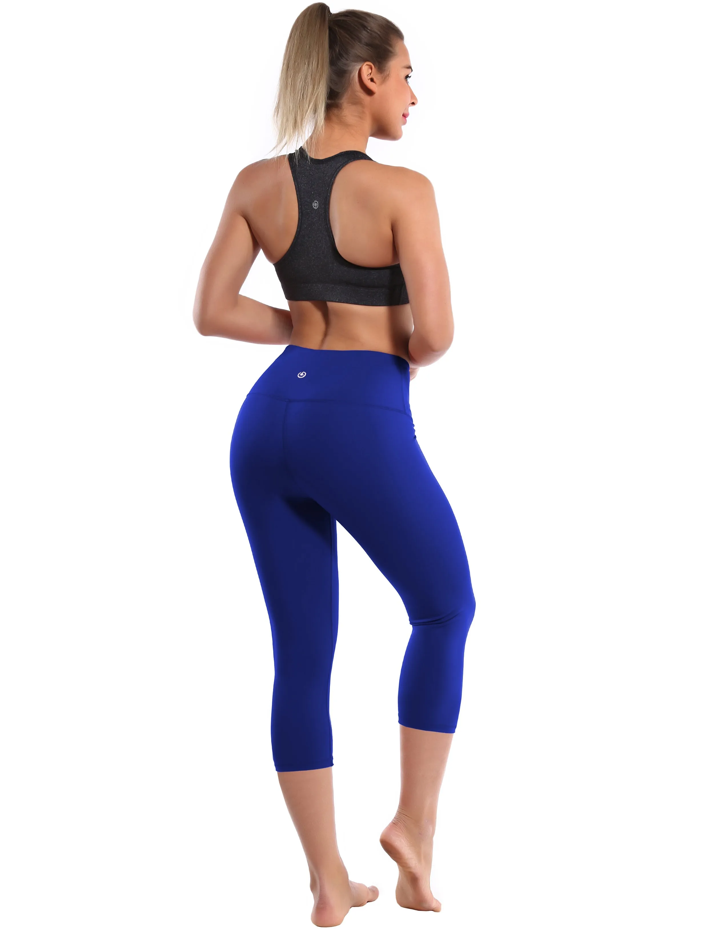 19" High Waist Crop Tight Capris navy_Jogging