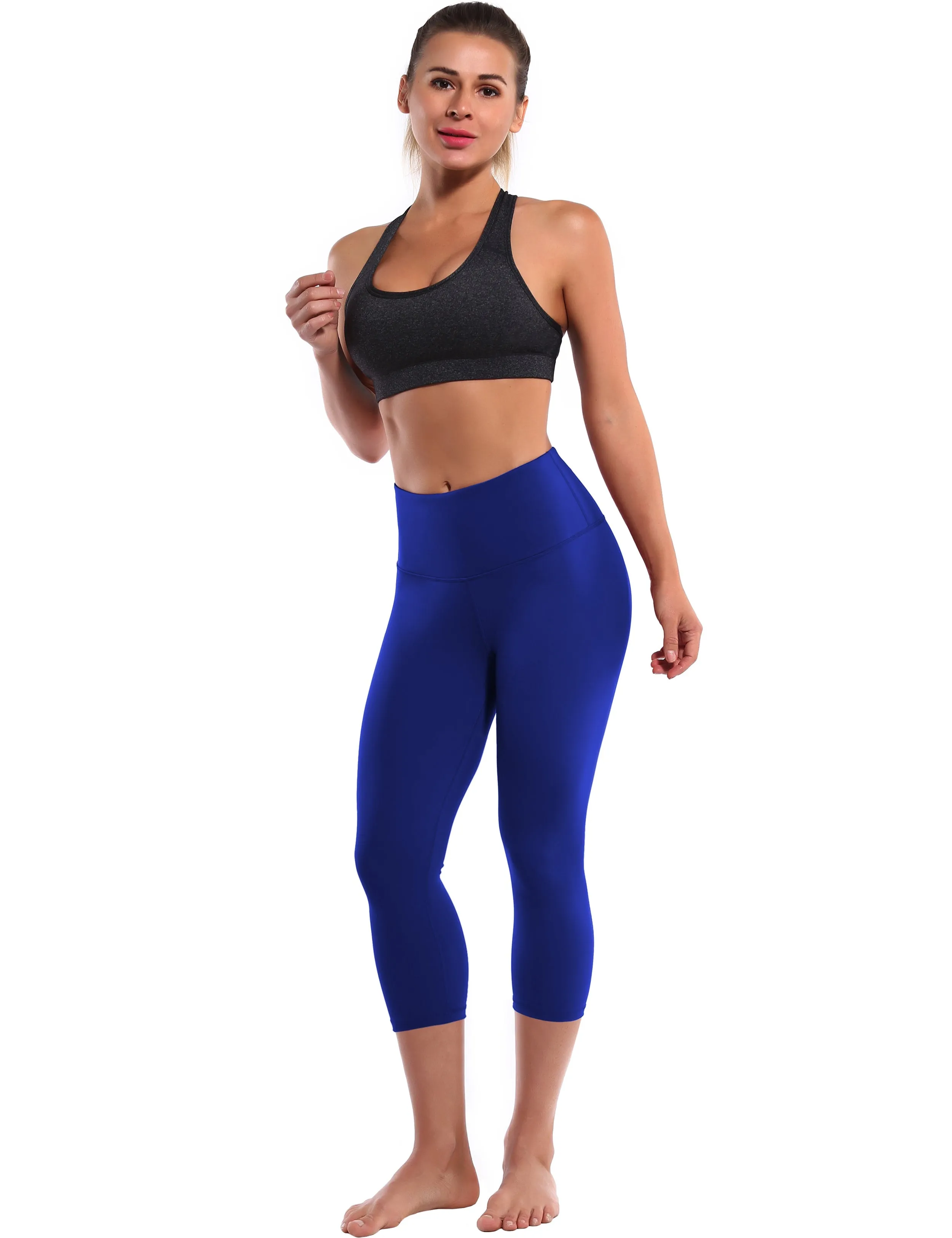 19" High Waist Crop Tight Capris navy_Jogging