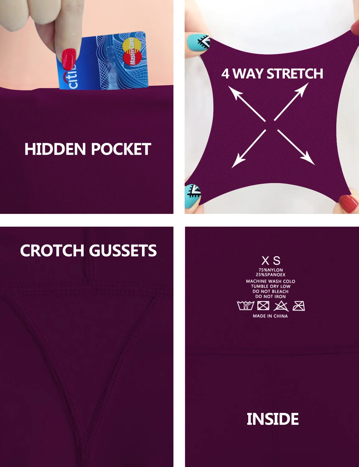 19" High Waist Crop Tight Capris plum_Pilates