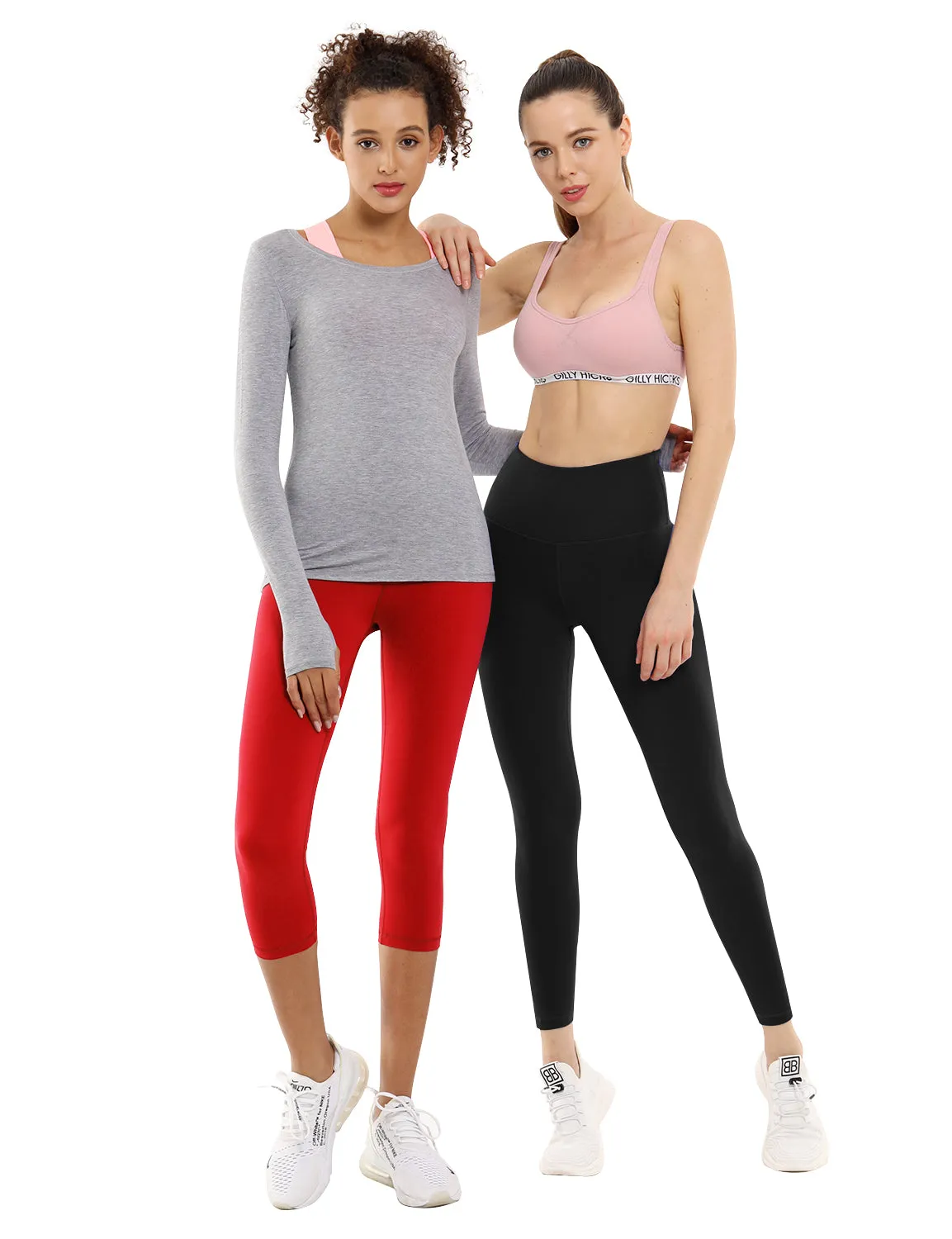 19" High Waist Crop Tight Capris scarlet_Biking