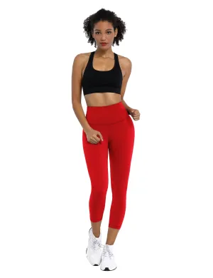 19" High Waist Crop Tight Capris scarlet_Biking