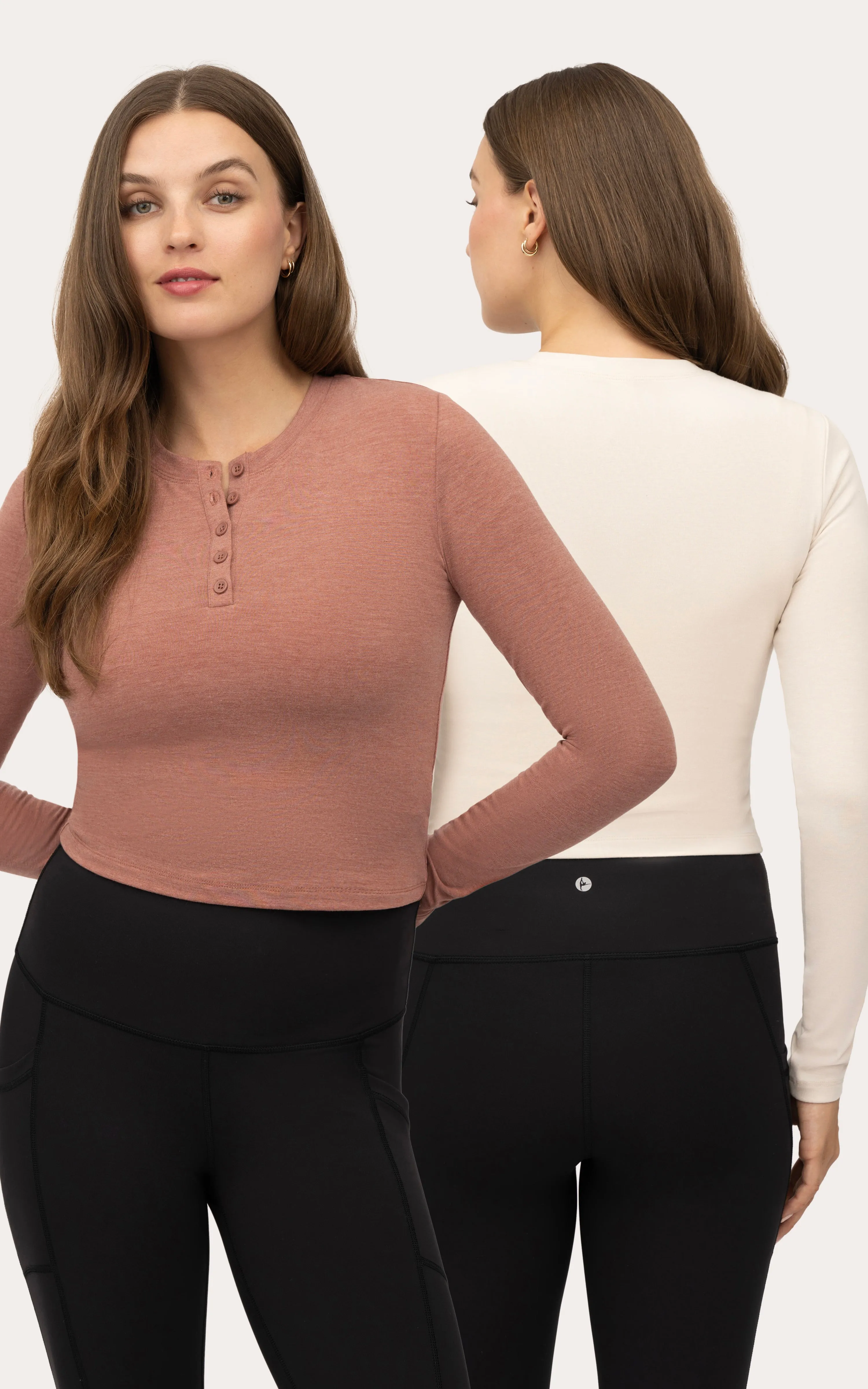 2 PK Heather Long Sleeve Crewneck