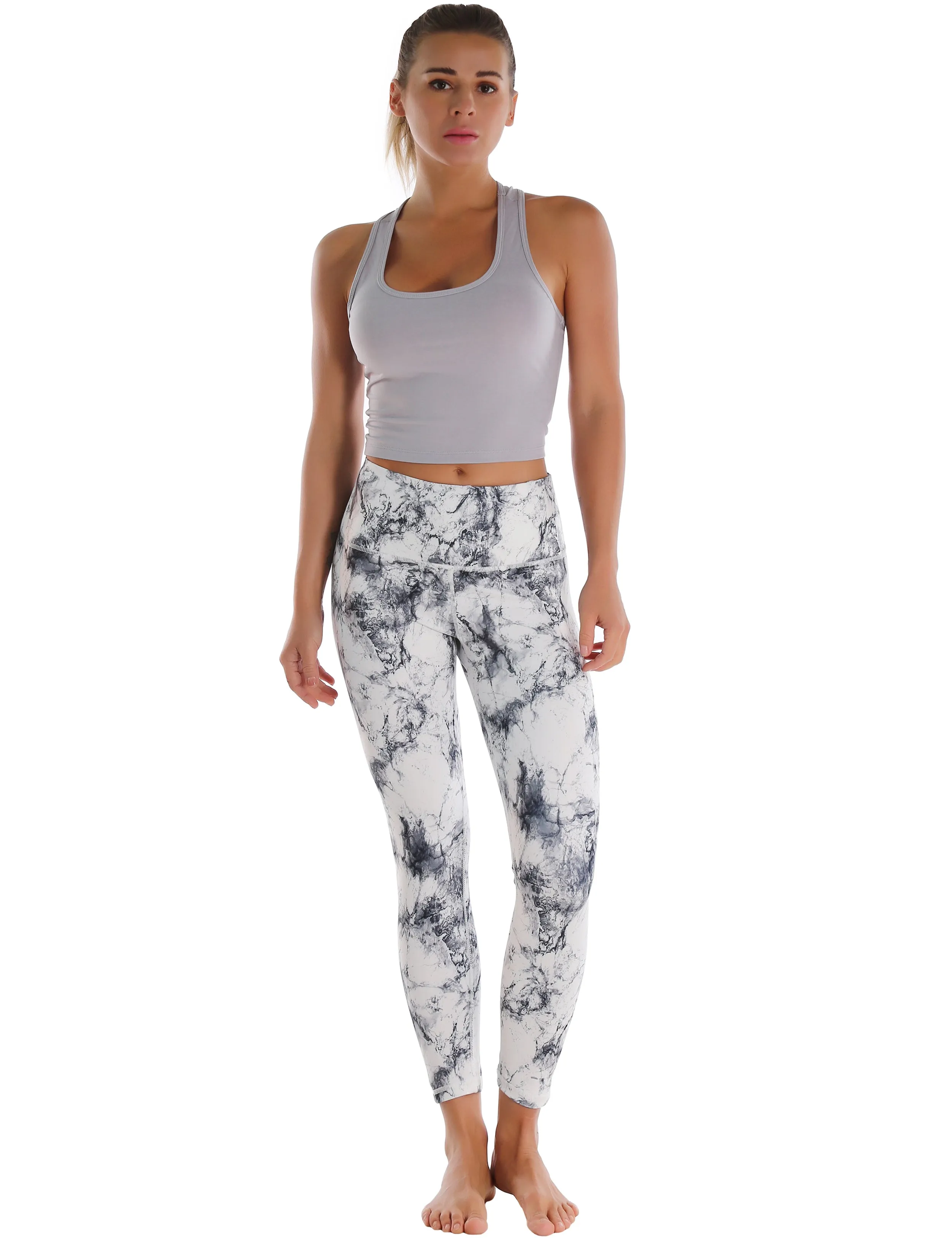22" High Waist Crop Tight Capris arabescato_Pilates