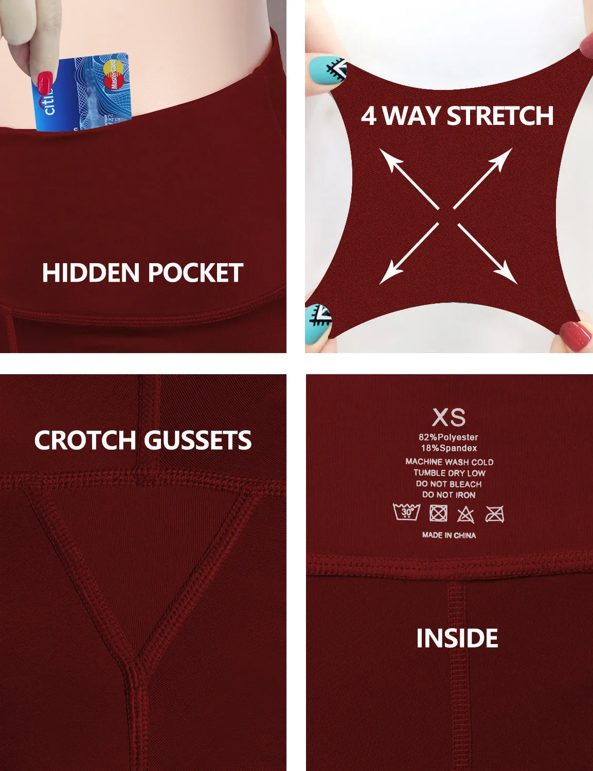 22" High Waist Crop Tight Capris cherryred_Gym