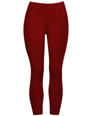 22" High Waist Crop Tight Capris cherryred_Gym
