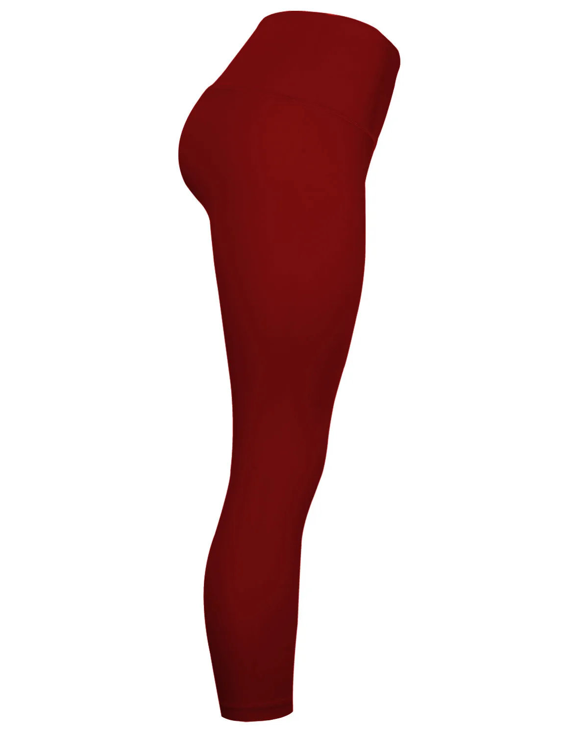 22" High Waist Crop Tight Capris cherryred_Gym