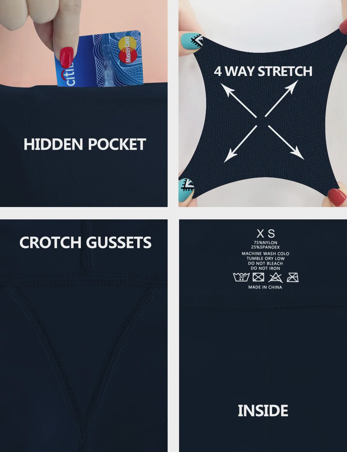 22" High Waist Crop Tight Capris darknavy_Plus Size