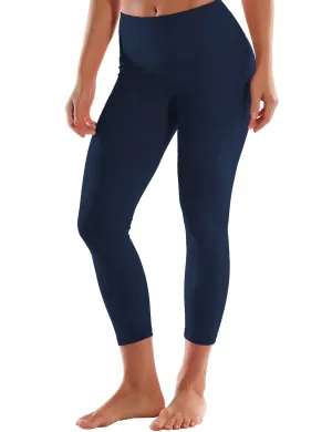 22" High Waist Crop Tight Capris darknavy_Plus Size