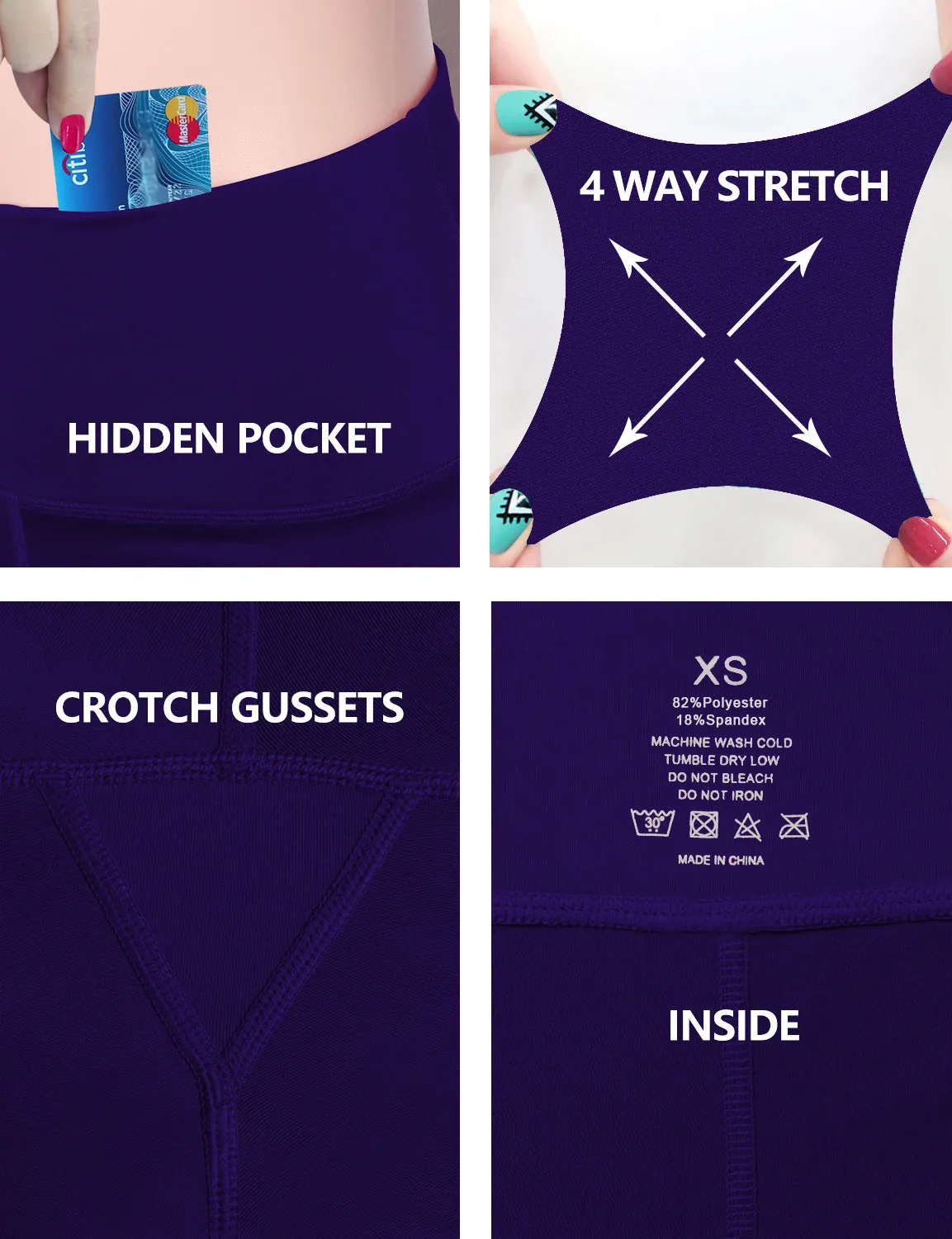 22" High Waist Crop Tight Capris darkpurple_yogastudio