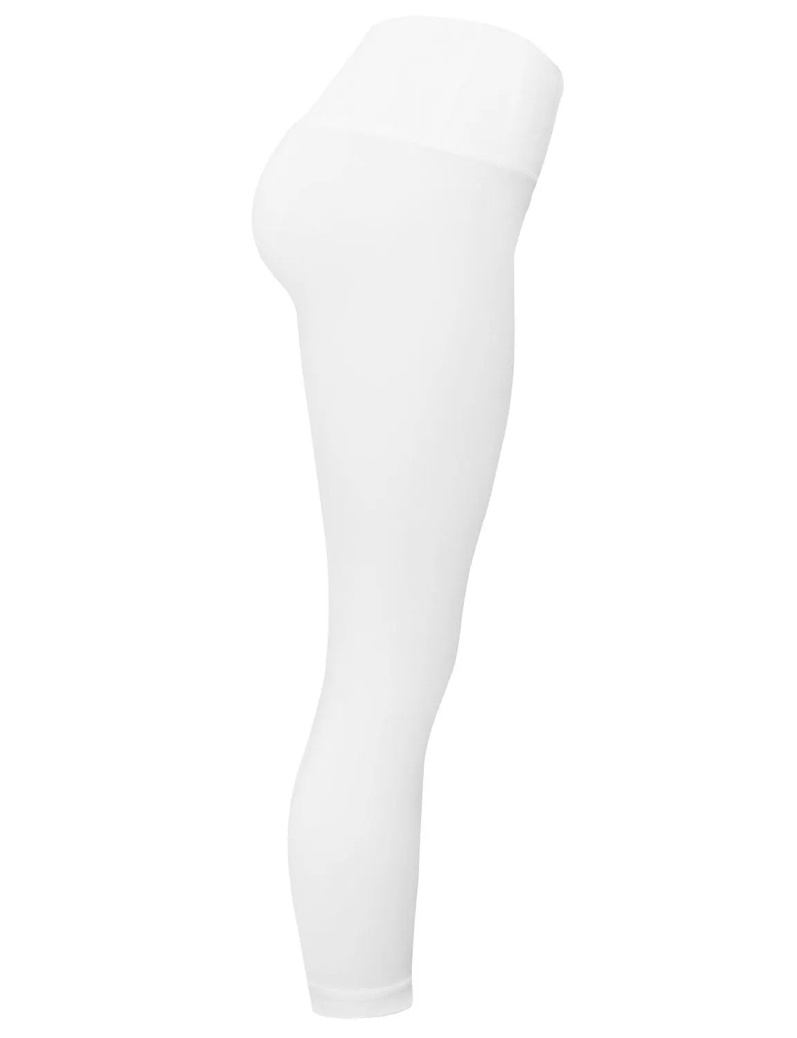 22" High Waist Crop Tight Capris mattewhite_Plus Size