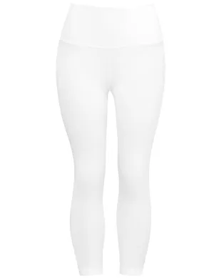 22" High Waist Crop Tight Capris mattewhite_Plus Size