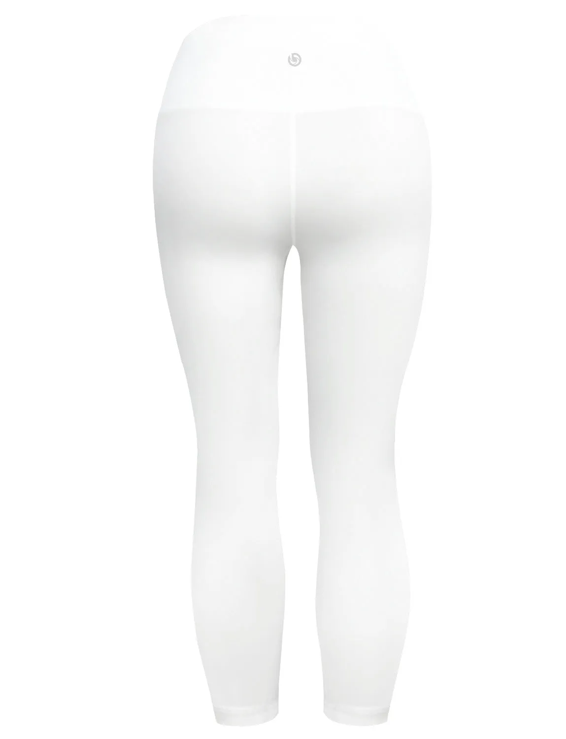 22" High Waist Crop Tight Capris mattewhite_Plus Size