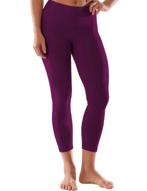 22" High Waist Crop Tight Capris plum_Pilates