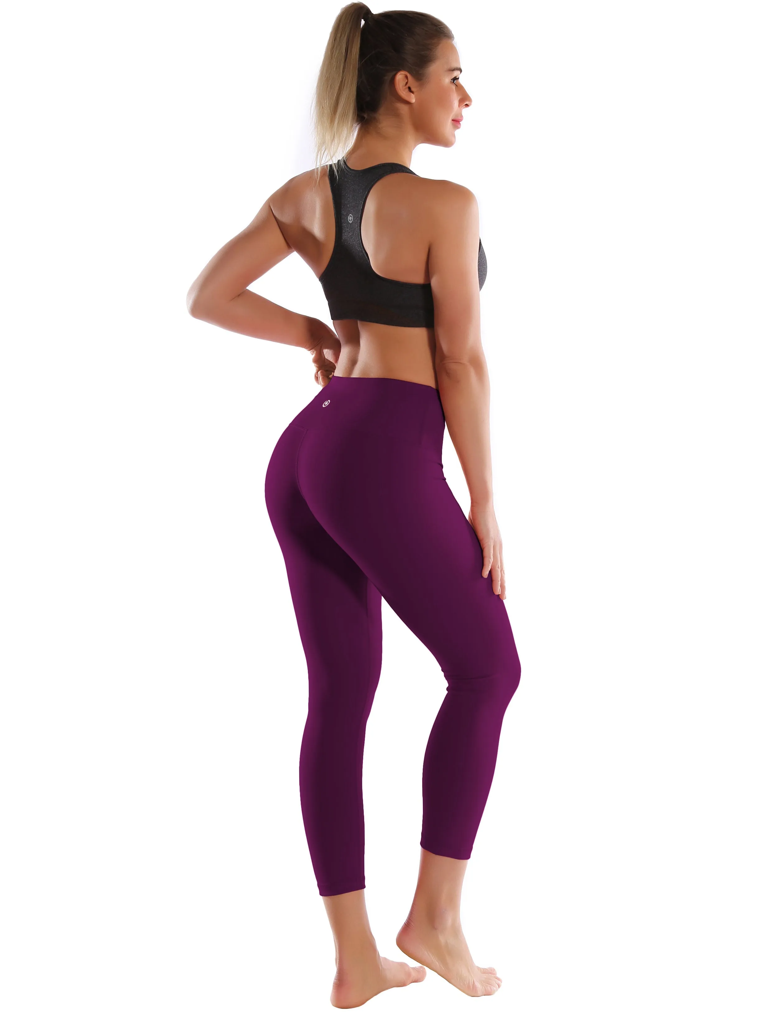 22" High Waist Crop Tight Capris plum_yogastudio
