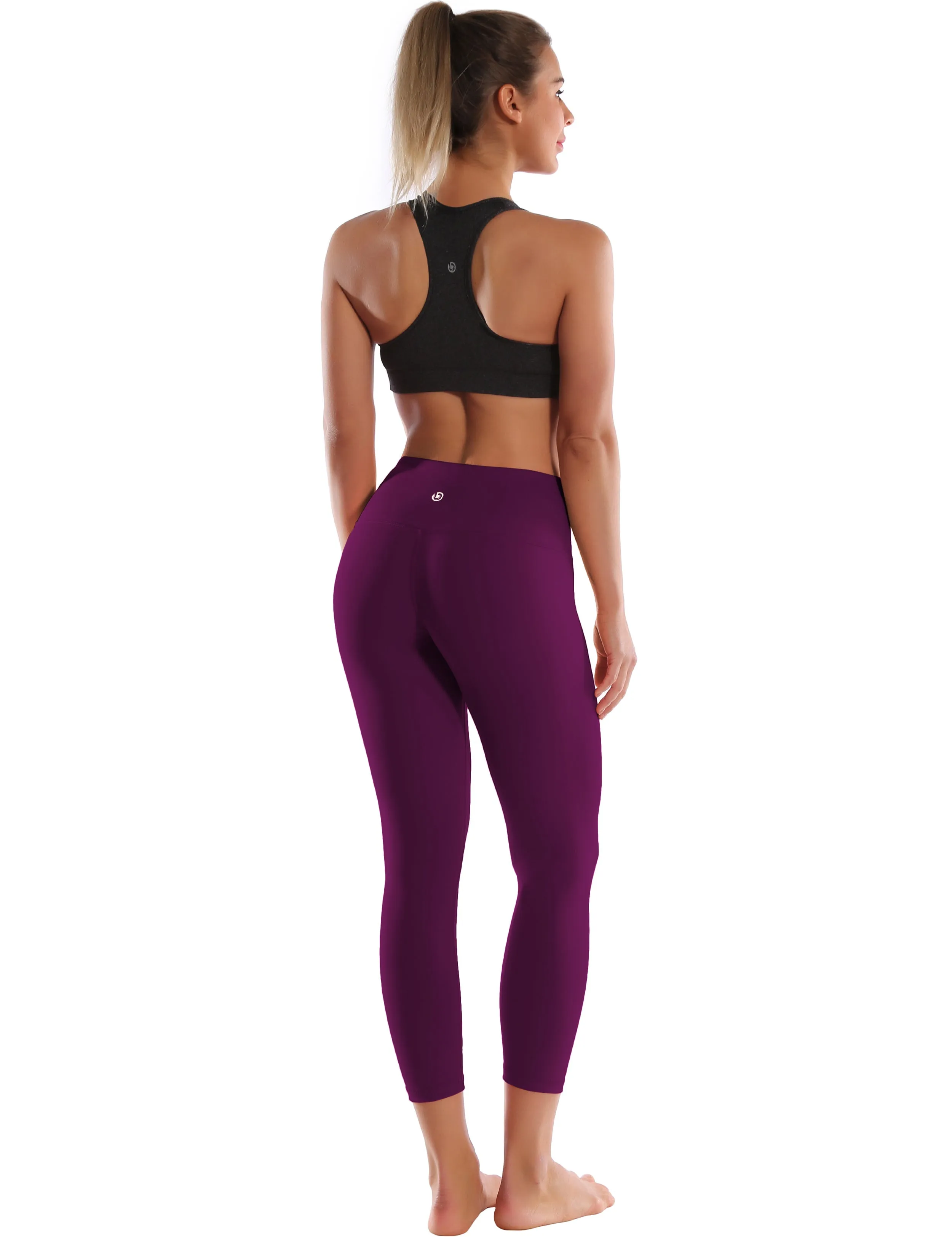 22" High Waist Crop Tight Capris plum_yogastudio