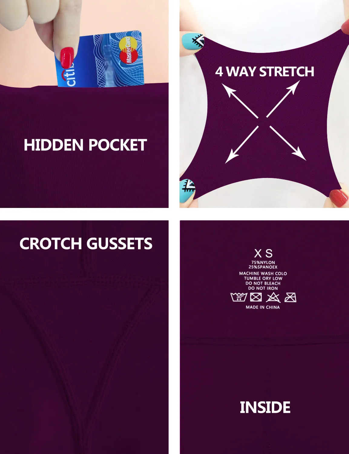 22" High Waist Crop Tight Capris plum_yogastudio