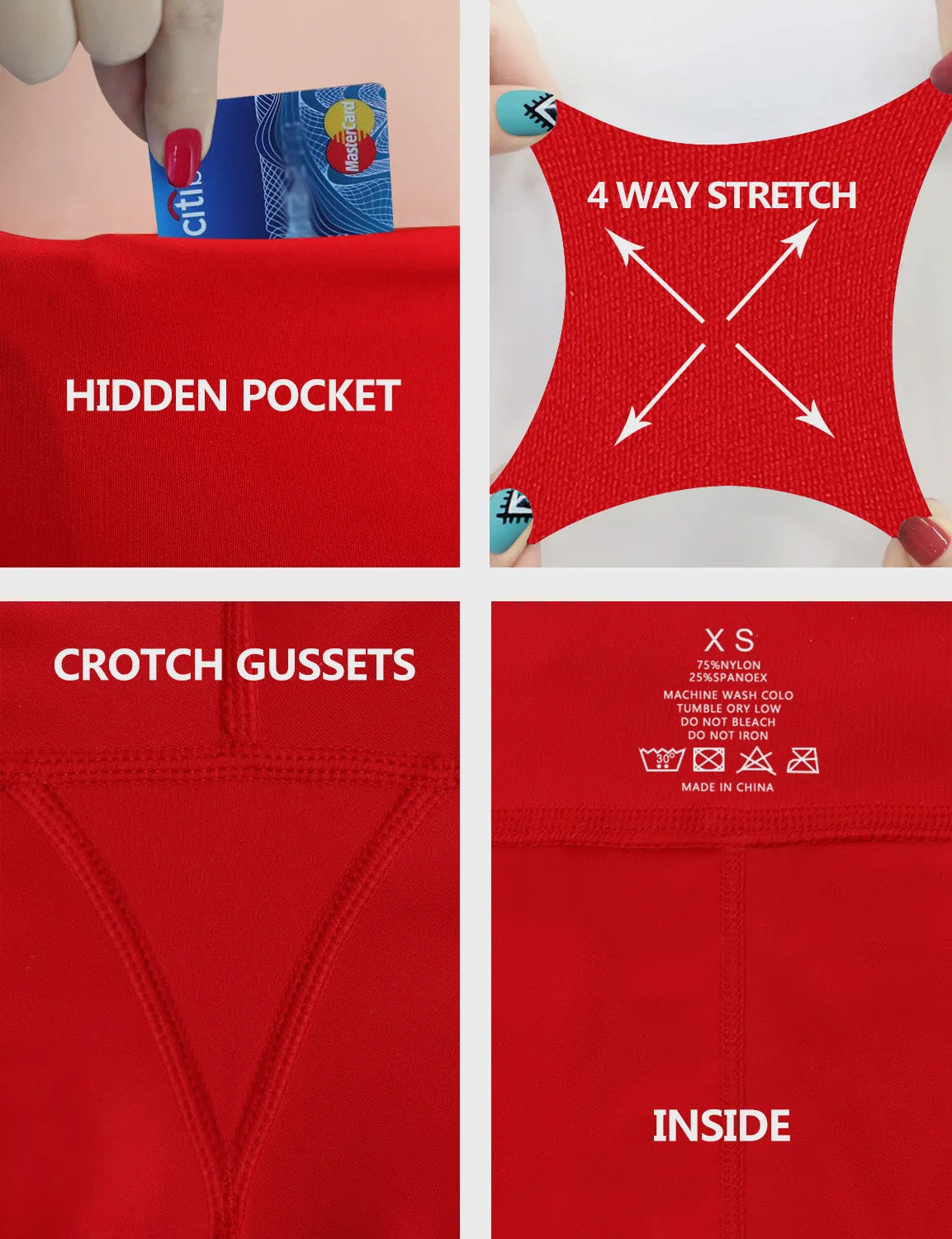 22" High Waist Crop Tight Capris scarlet_Gym