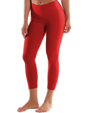 22" High Waist Crop Tight Capris scarlet_Gym