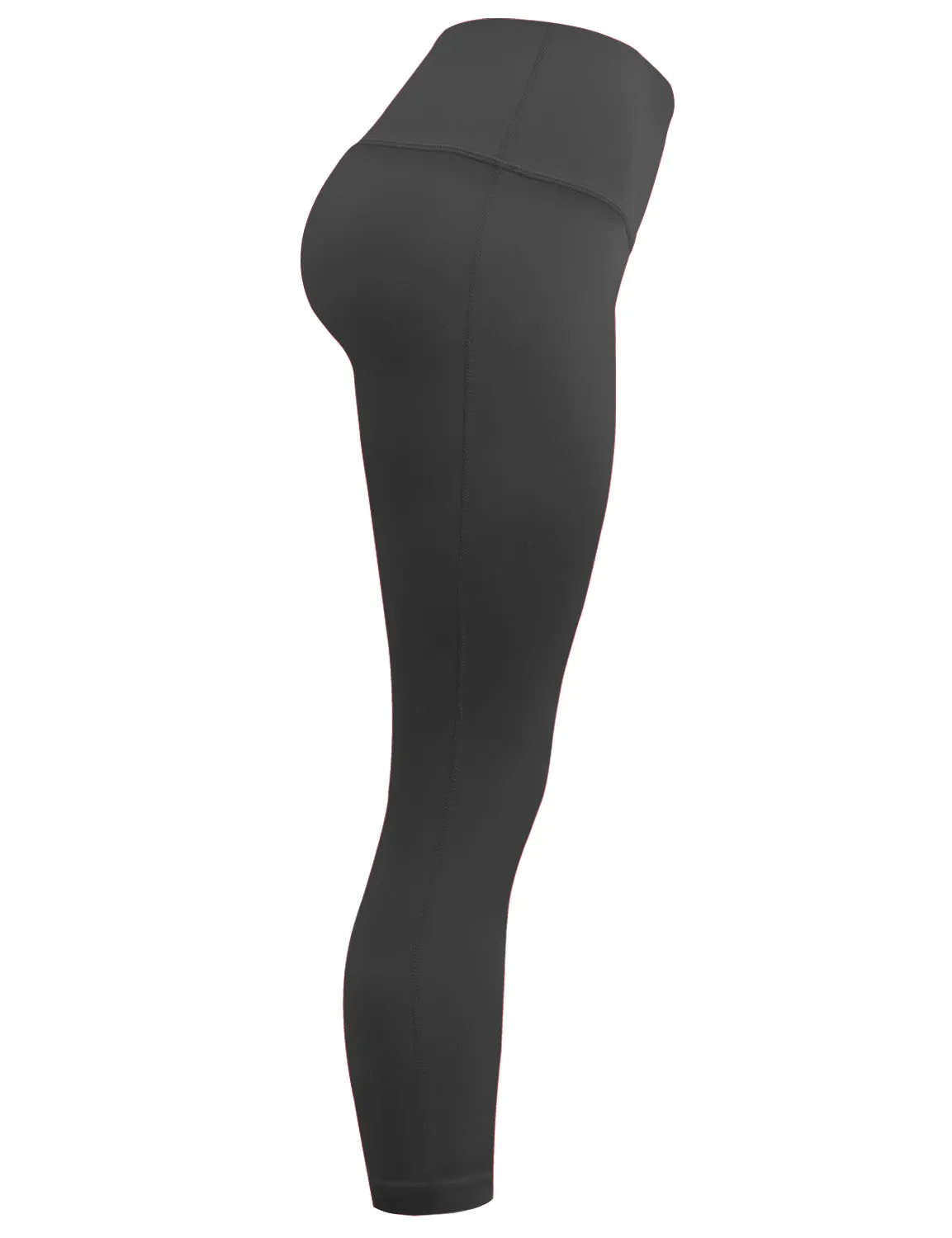 22" High Waist Crop Tight Capris shadowcharcoal_Jogging