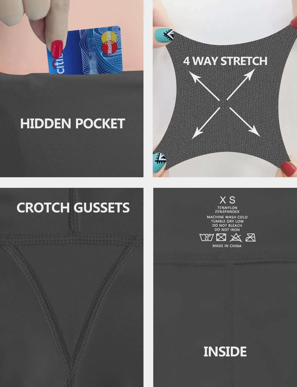 22" High Waist Crop Tight Capris shadowcharcoal_Jogging