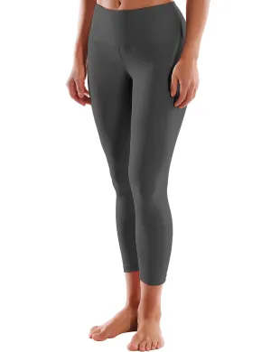22" High Waist Crop Tight Capris shadowcharcoal_Jogging