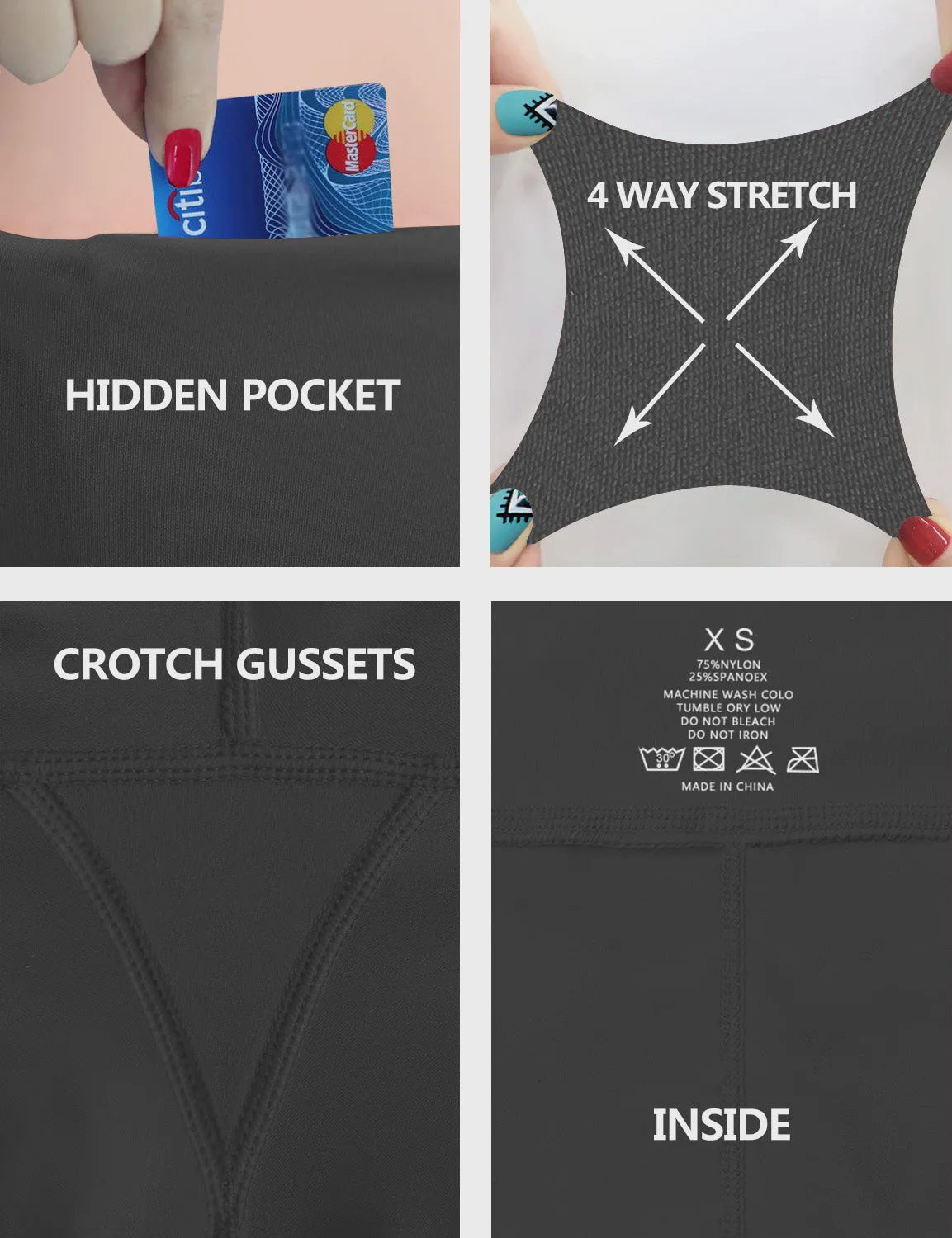 22" High Waist Crop Tight Capris shadowcharcoal_Jogging