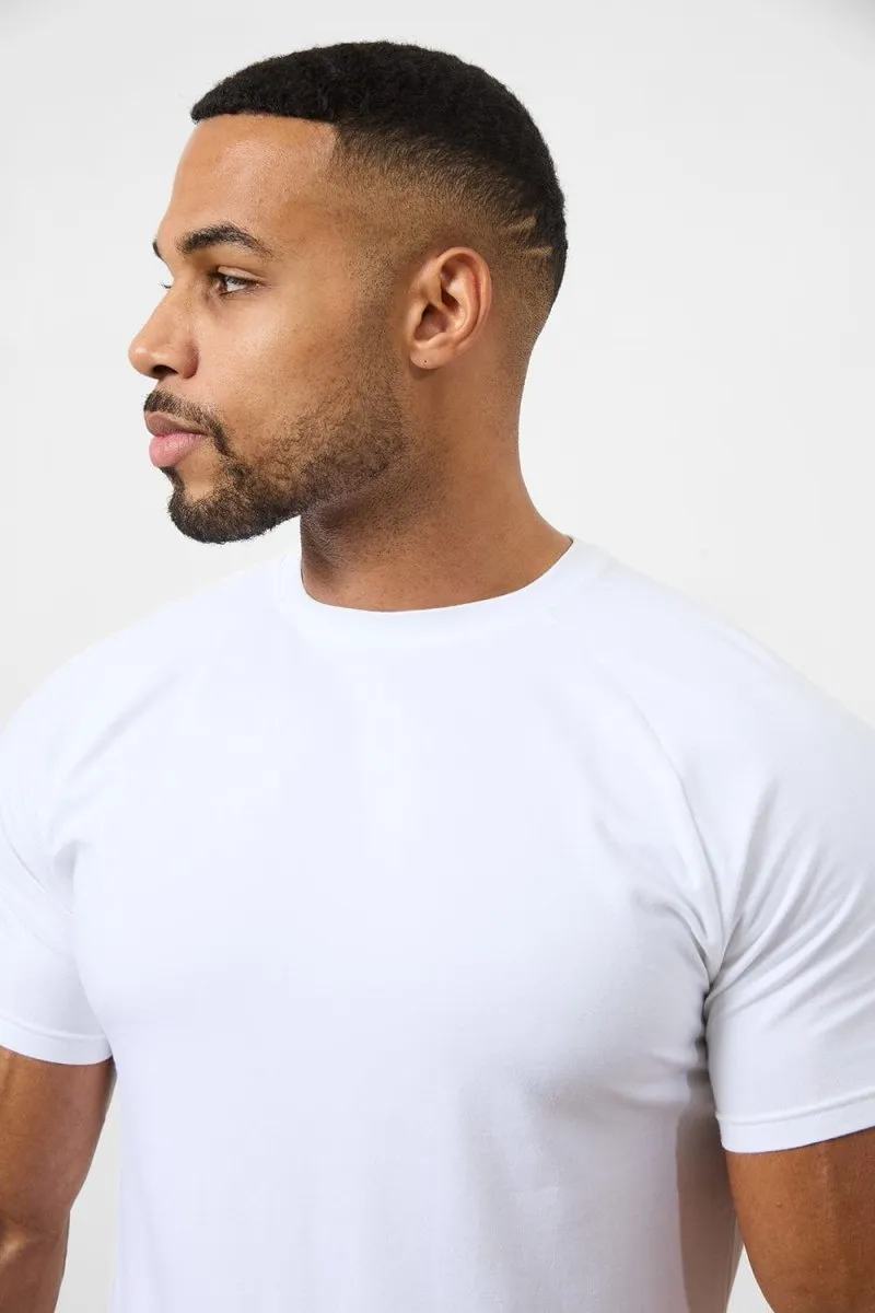 7 Pack Athletic Fit Crew Neck T-Shirt in Black/ Grey/ White/ Navy/ Pale Blue/ Sand/ Blue