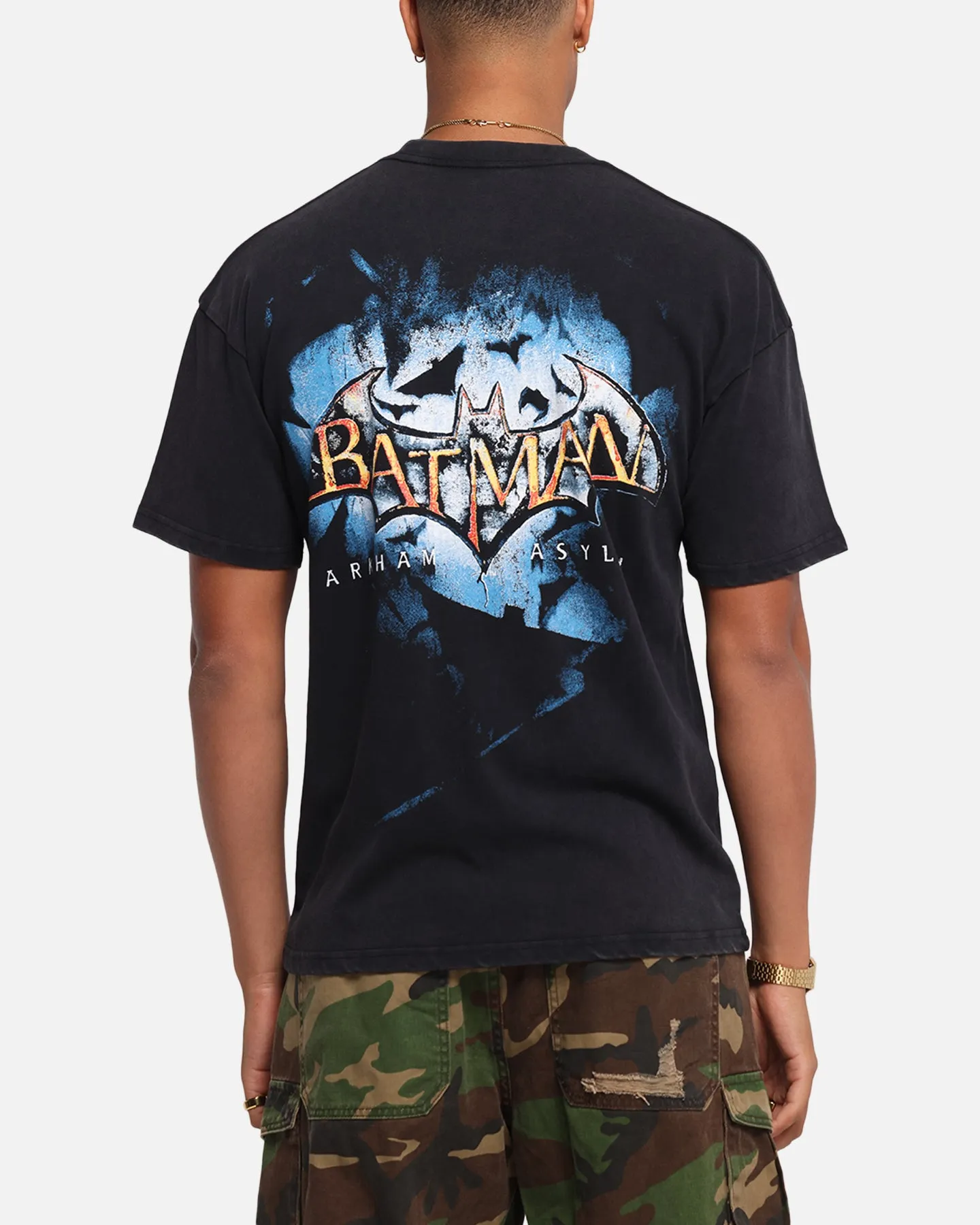 73 Studio X DC Batman Arkham Asylum Vintage T-Shirt Black Acidwash