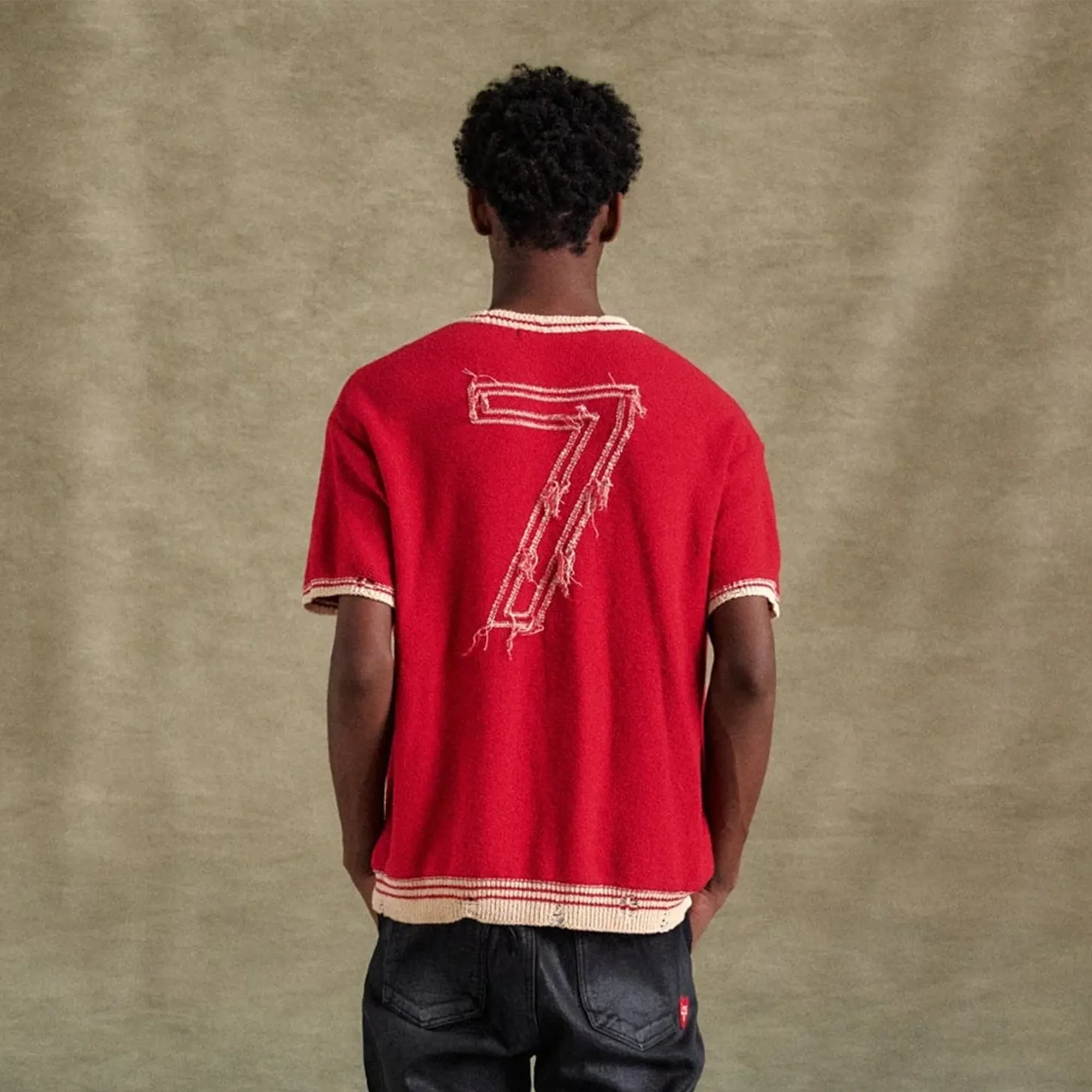 Andersson Bell Football Short Sleeve Sweater Red ATB1285M