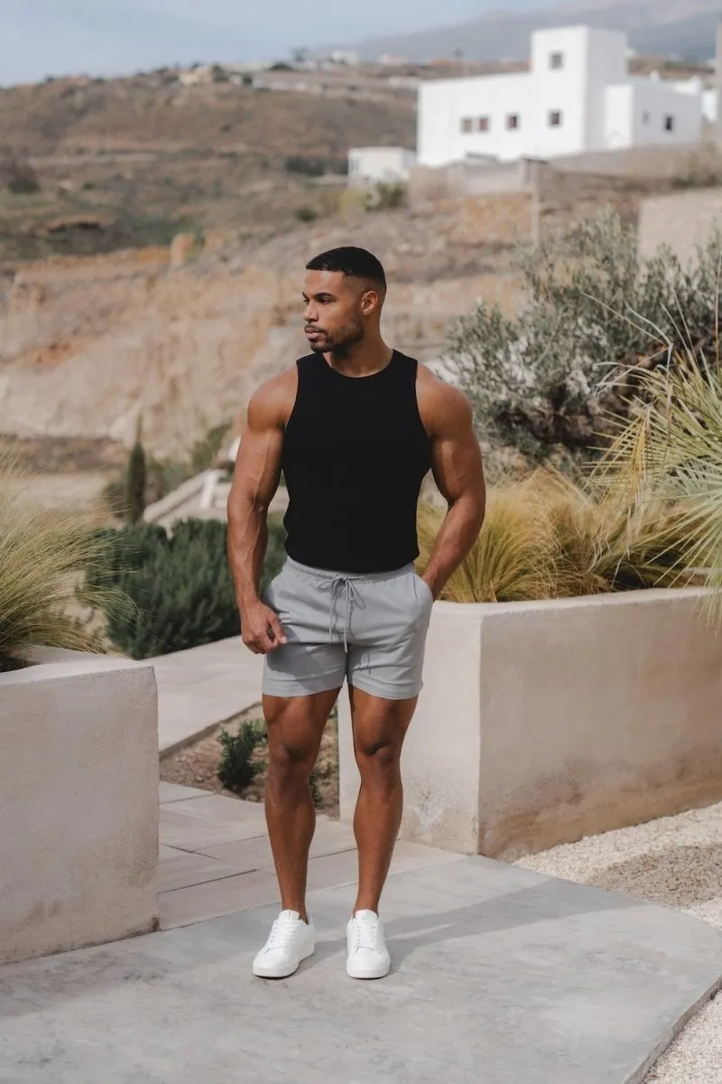 Athletic Fit Drawstring Chino Short 5” in Pale Grey