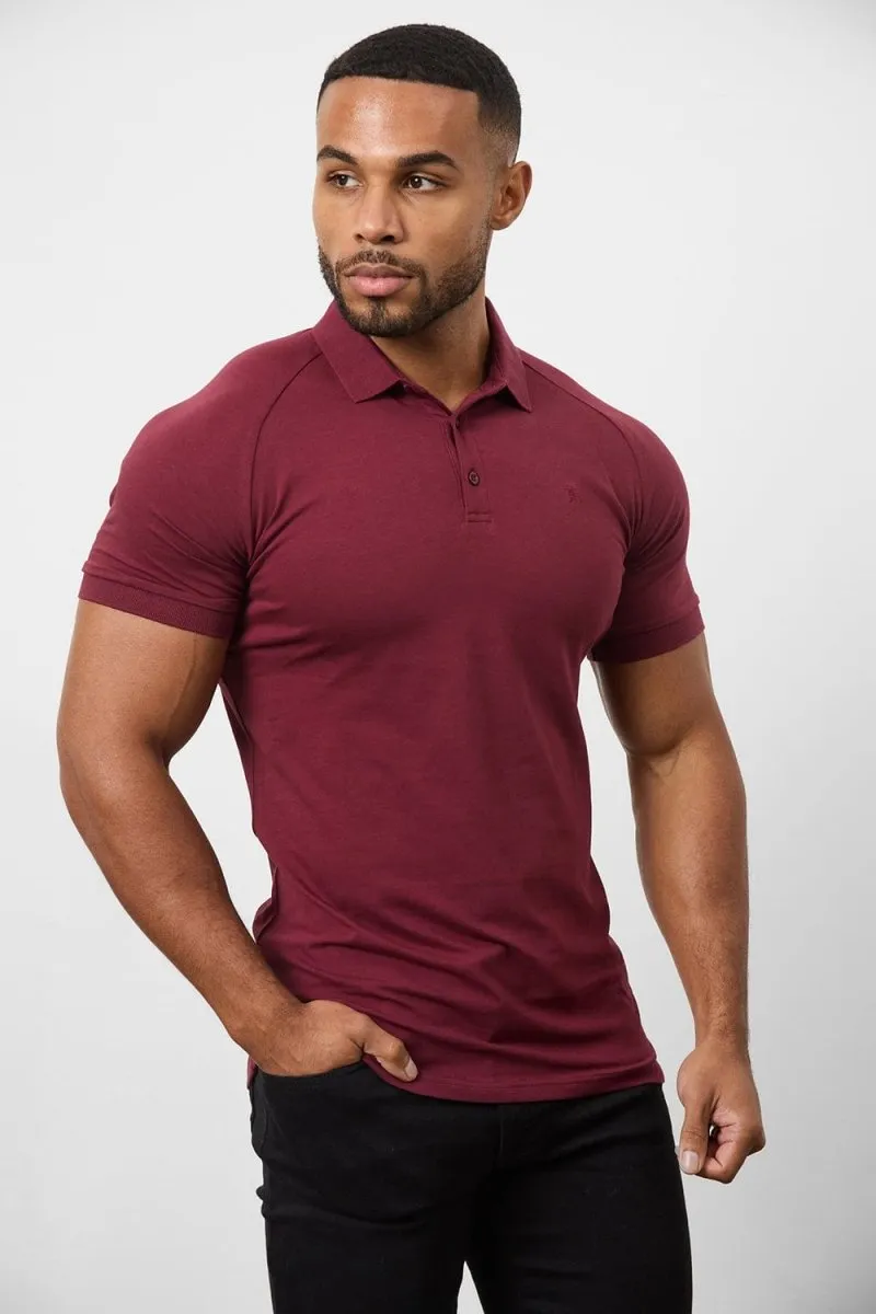 Athletic Fit Polo Shirt In Burgundy