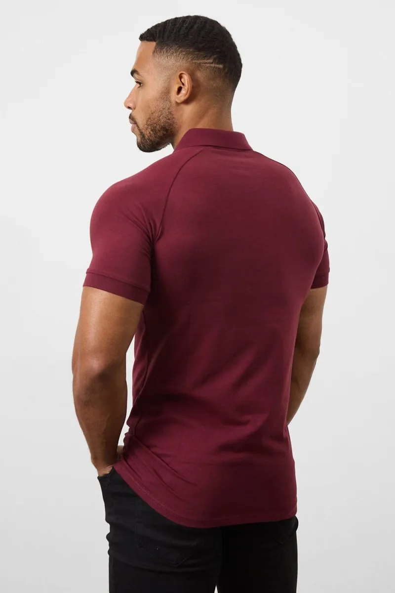 Athletic Fit Polo Shirt In Burgundy