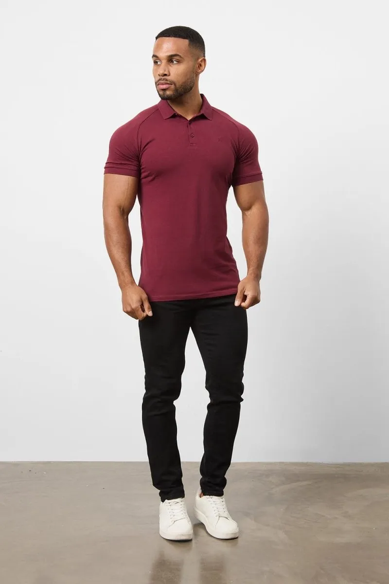 Athletic Fit Polo Shirt In Burgundy