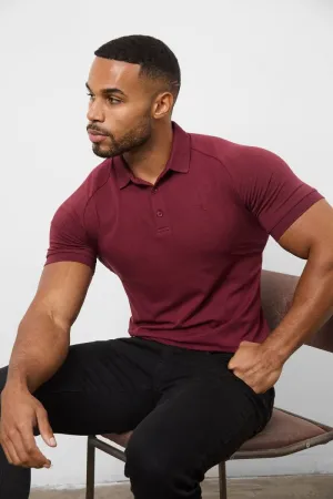Athletic Fit Polo Shirt In Burgundy