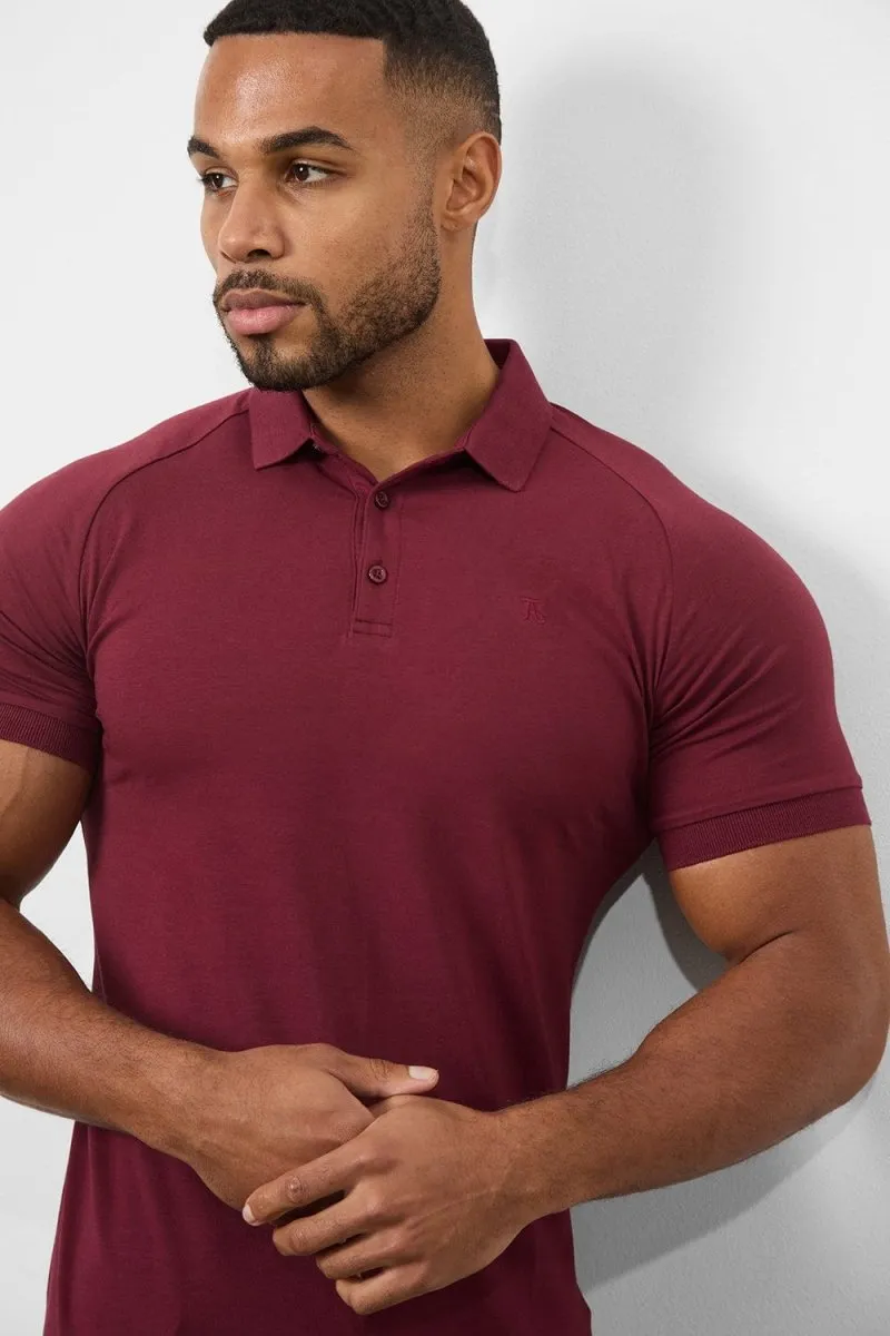 Athletic Fit Polo Shirt In Burgundy