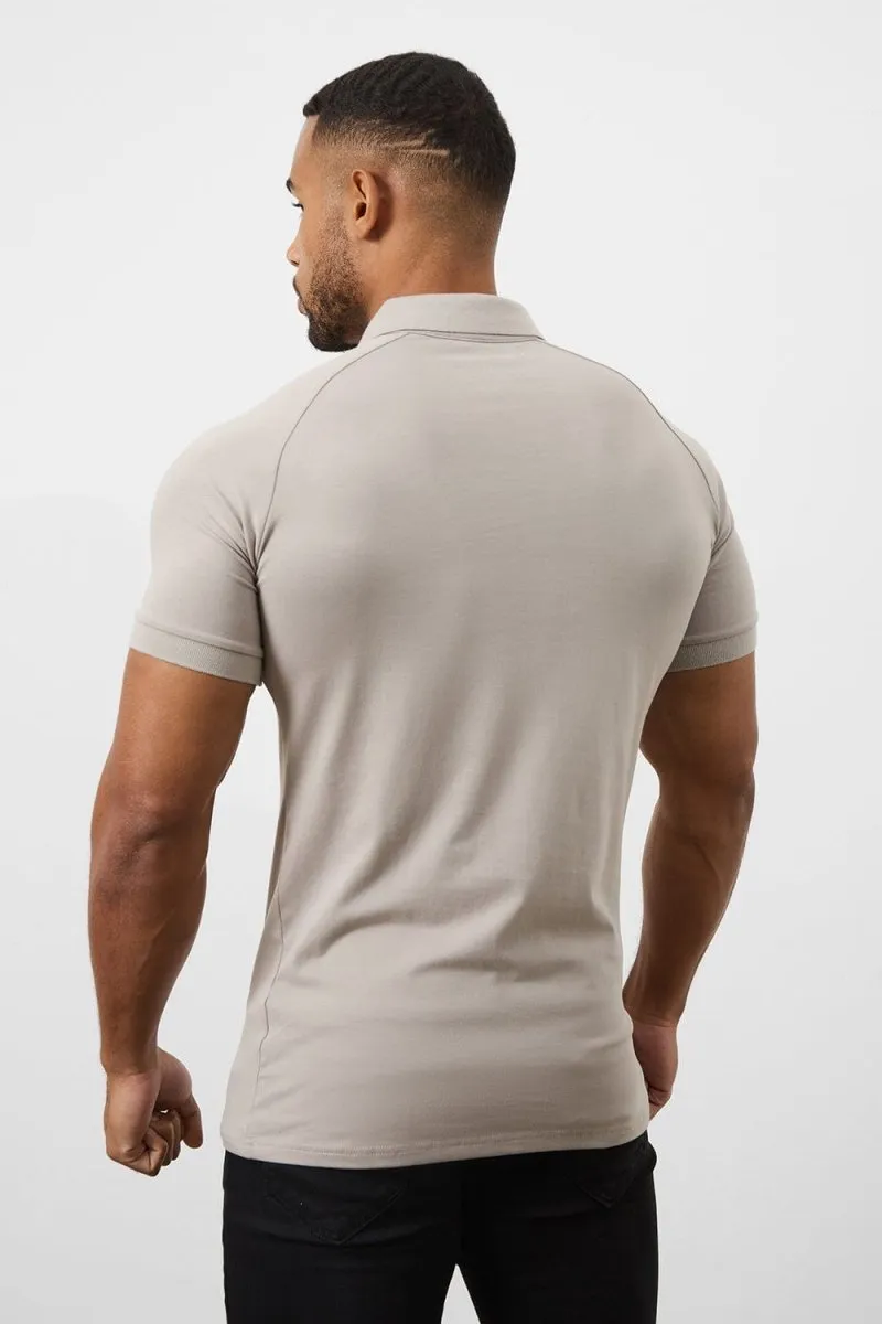 Athletic Fit Polo Shirt in Concrete Grey
