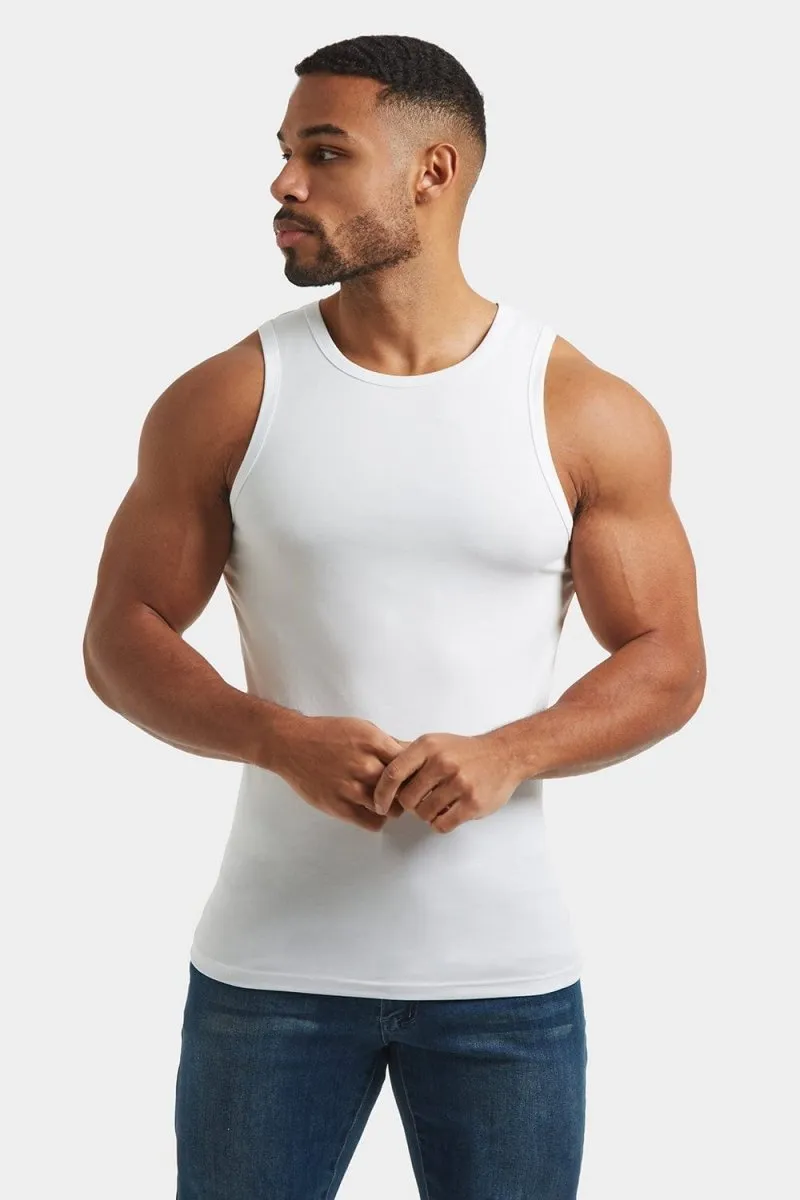 Athletic Fit Tank Top in White