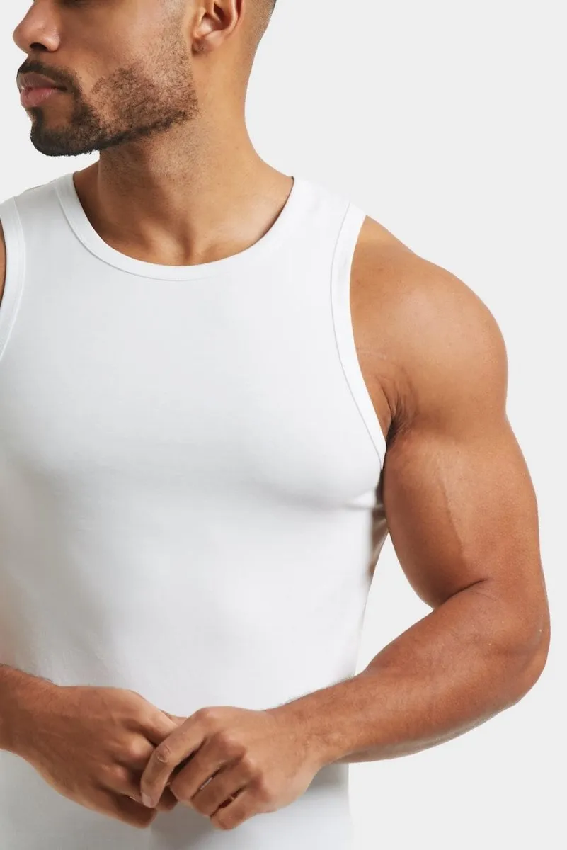 Athletic Fit Tank Top in White