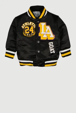 Baby Boys Chenille City Graphic Patch Varsity Jacket