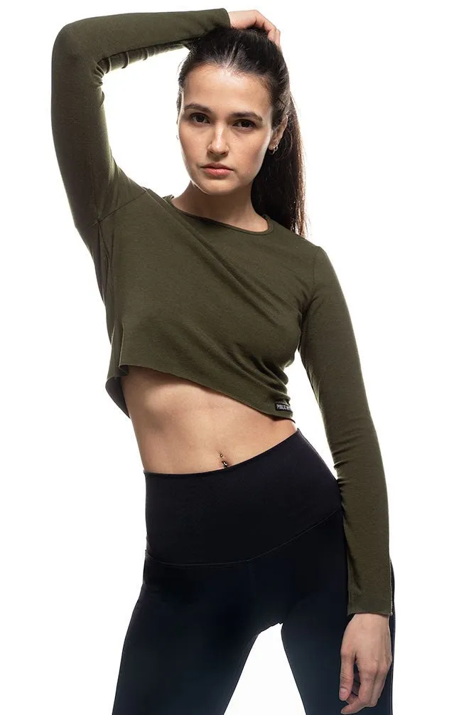 Bamboo Long Sleeve Crop Top