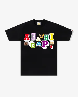 BAPE VARSITY FONT TEE - BLACK