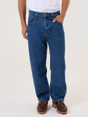 Behind It All Big Slacker Baggy Denim Jean - Rinsed Blues