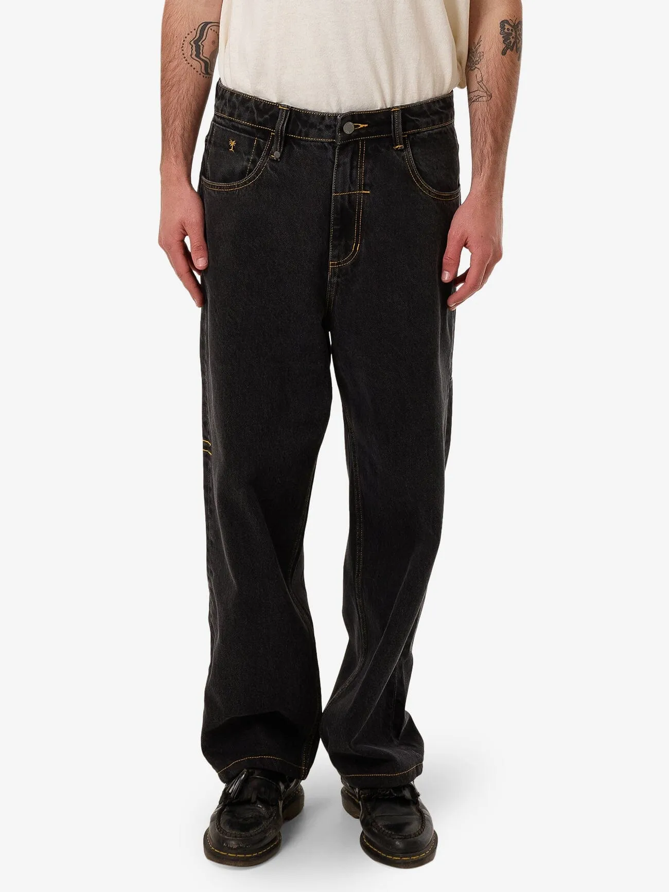 Big Slacker Baggy Denim Jean - Black Bull